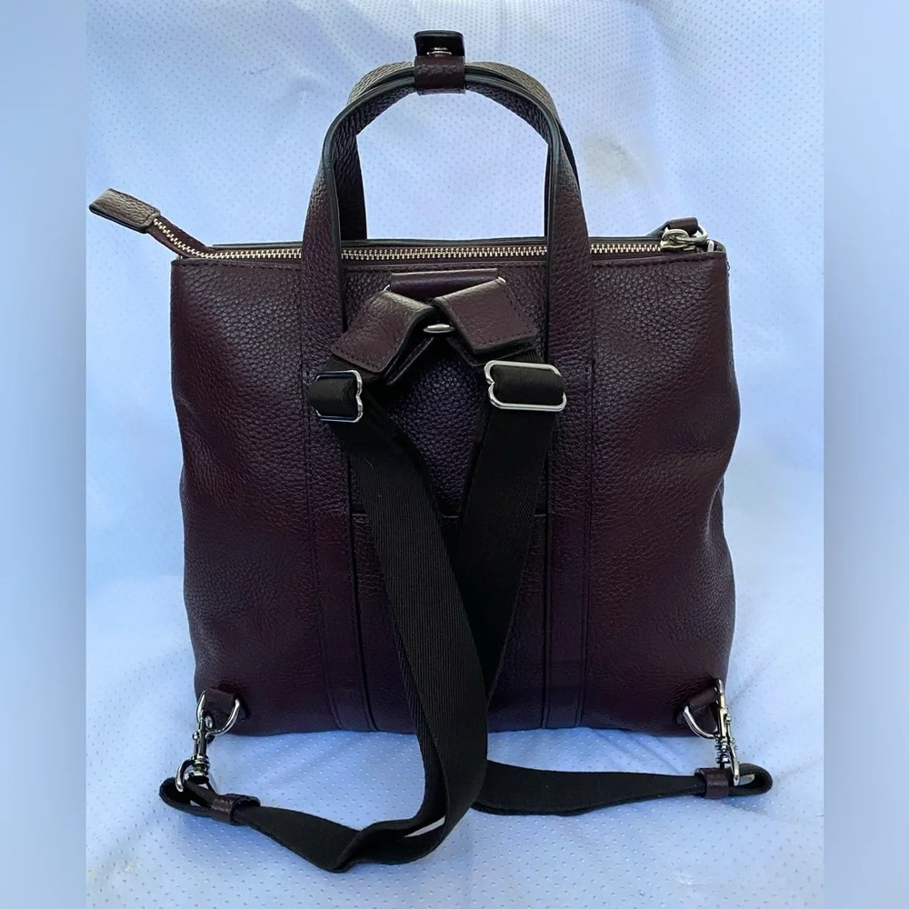 Henri Bendel small leather jetsetter convertible backpack (Oxblood - Picture 2 of 16